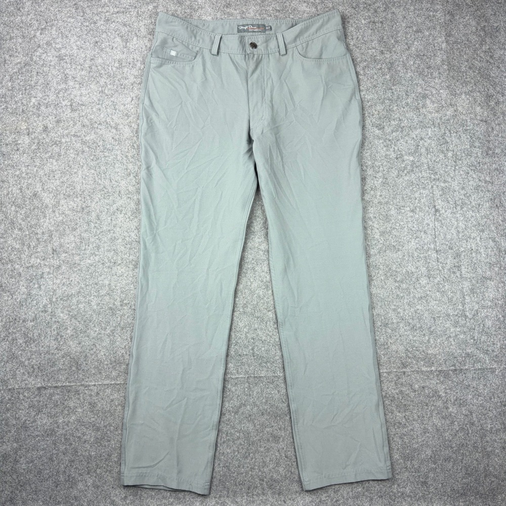 Straight Down Pants Mens 34x32 Gray Performance Golf Stretch Chino Trousers